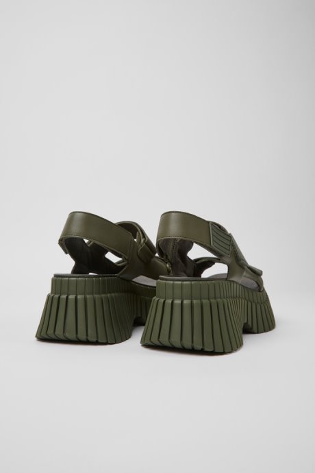 Bcn Green Leather Sandals For Women Camper New Arrivals