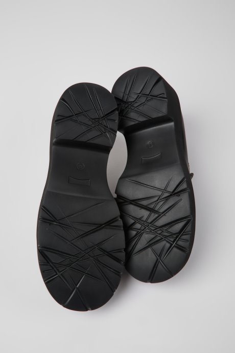 Design Milah Black Leather Loafers For Women Camper