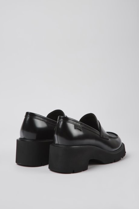 Milah Black Leather Loafers For Women Camper New Arrivals