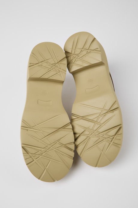 Design Milah Beige Leather Shoes For Women Camper