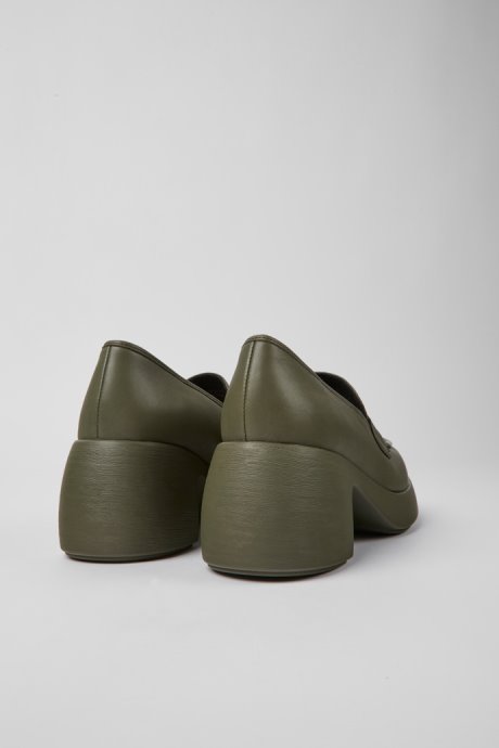 Camper Thelma Green Leather Shoes For Women New Arrivals