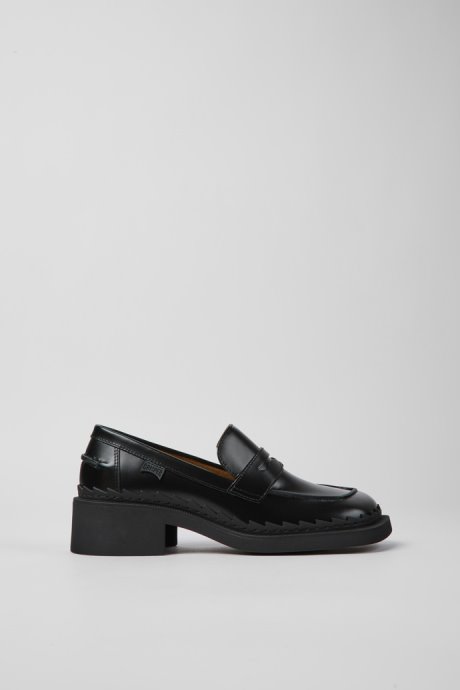 Camper Design Taylor Black Leather Loafers For Women