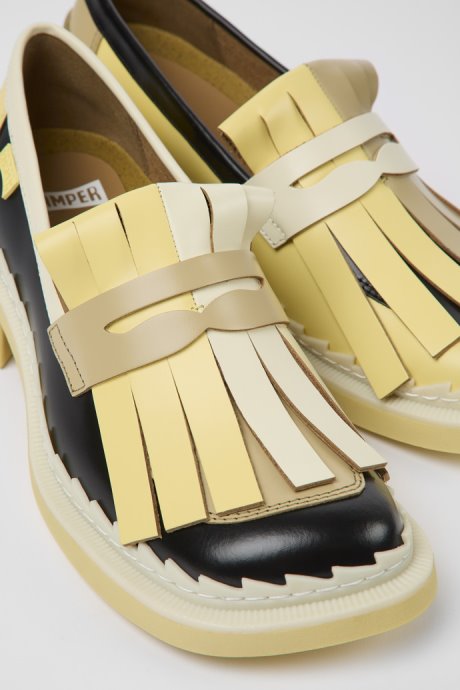 Design Twins Multicolored Leather Loafers For Women Camper