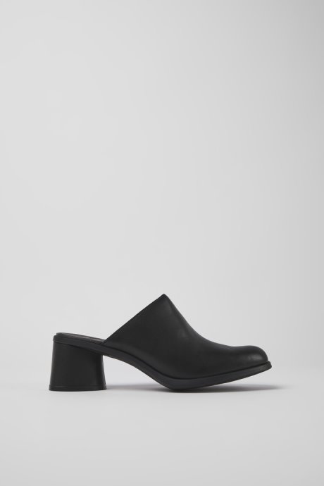 Kiara Black Leather Mules For Women Camper New Arrivals