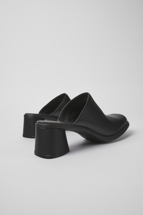 Kiara Black Leather Mules For Women Camper New Arrivals