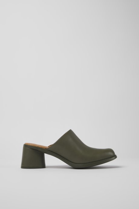 Kiara Green Leather Mules For Women Camper New Arrivals