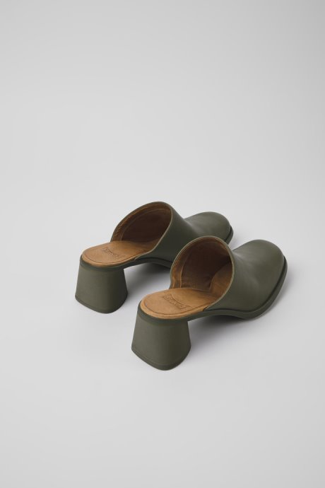 Kiara Green Leather Mules For Women Camper New Arrivals