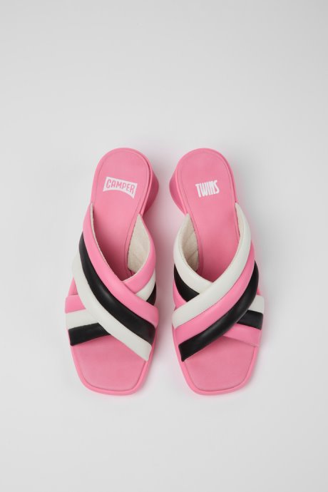 Twins Multicolored Leather Sandals For Women Camper New Arrivals