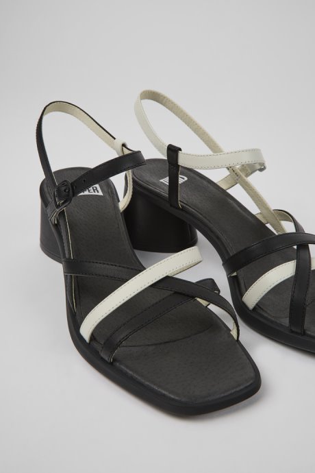 Exclusive Camper Twins Black And White Leather Sandals For Women