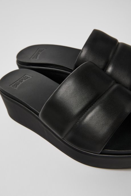 Misia Black Leather Sandals For Women Camper New Arrivals