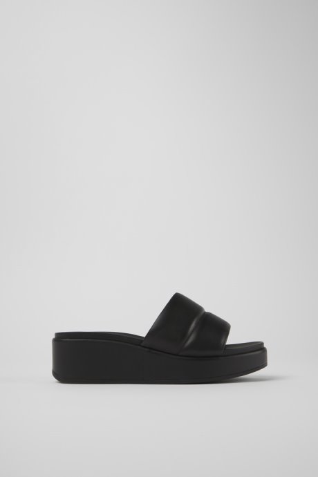 Misia Black Leather Sandals For Women Camper New Arrivals