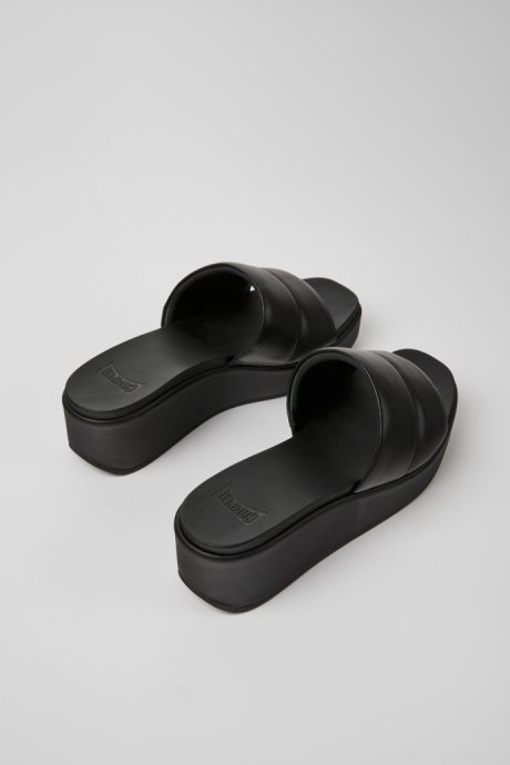 Misia Black Leather Sandals For Women Camper New Arrivals