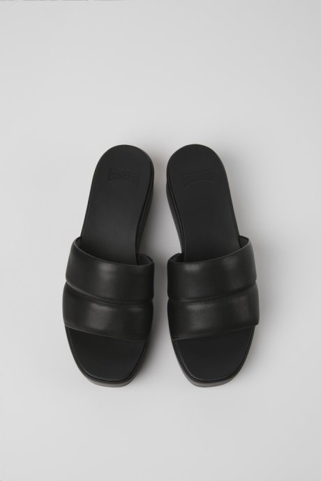 Misia Black Leather Sandals For Women Camper New Arrivals