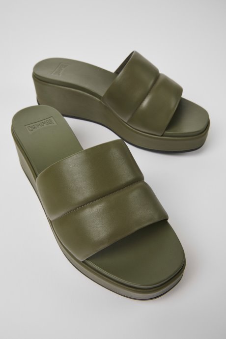 Exclusive Camper Misia Green Leather Sandals For Women