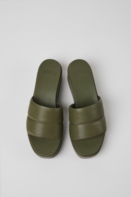 Exclusive Camper Misia Green Leather Sandals For Women