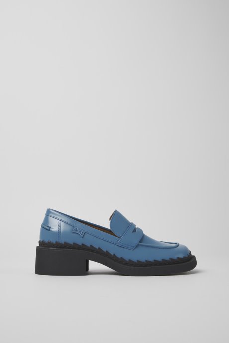 Taylor Blue Leather Loafers For Women Exclusive Camper