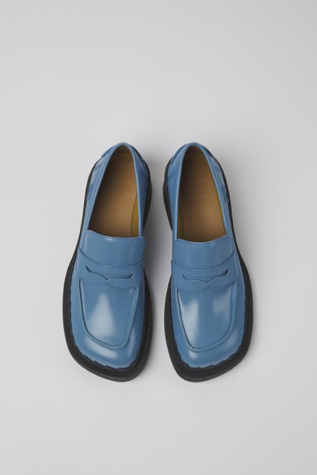 Taylor Blue Leather Loafers For Women Exclusive Camper