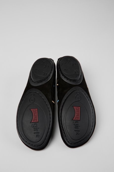 Camper Design Twins Black Nubuck Ballerinas For Women