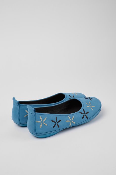 Design Twins Blue Nubuck Ballerinas For Women Camper