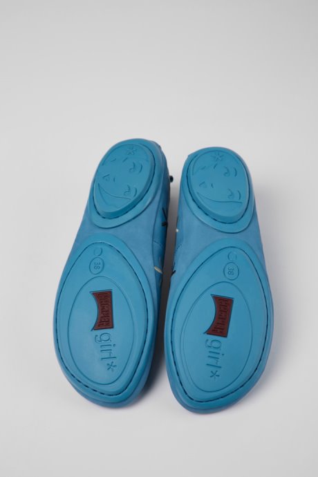 Design Twins Blue Nubuck Ballerinas For Women Camper