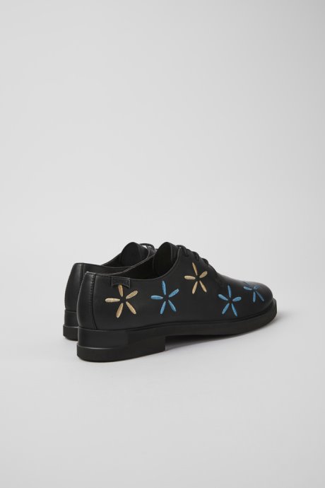 Camper Twins Black Leather Shoes For Women New Arrivals