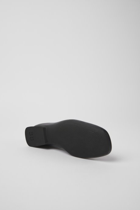 Design Casi Myra Black Leather Ballerinas For Women Camper