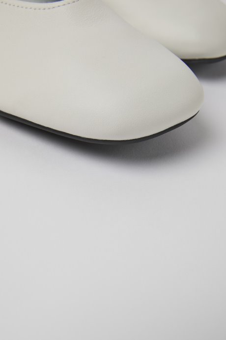 Camper Design Casi Myra White Leather Ballerinas For Women