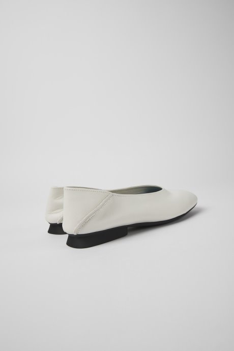 Camper Design Casi Myra White Leather Ballerinas For Women