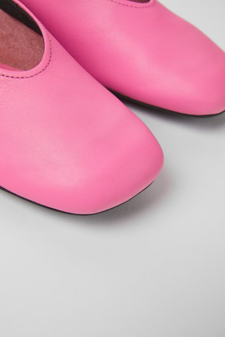 Casi Myra Pink Leather Ballerinas For Women Exclusive Camper