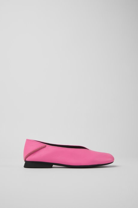 Casi Myra Pink Leather Ballerinas For Women Exclusive Camper