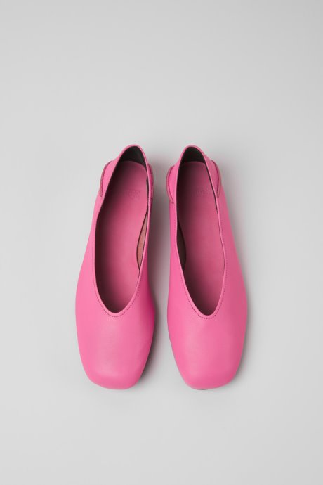 Casi Myra Pink Leather Ballerinas For Women Exclusive Camper