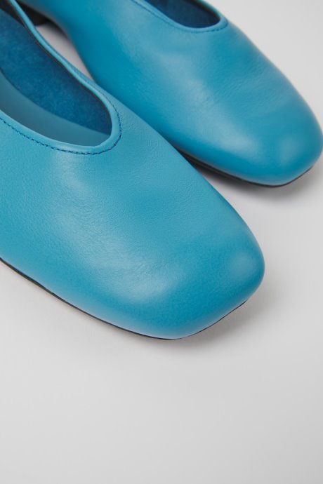 Casi Myra Blue Leather Ballerinas For Women Exclusive Camper