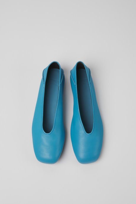 Casi Myra Blue Leather Ballerinas For Women Exclusive Camper