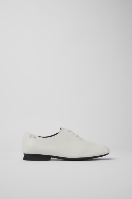 Casi Myra White Leather Shoes For Women Exclusive Camper