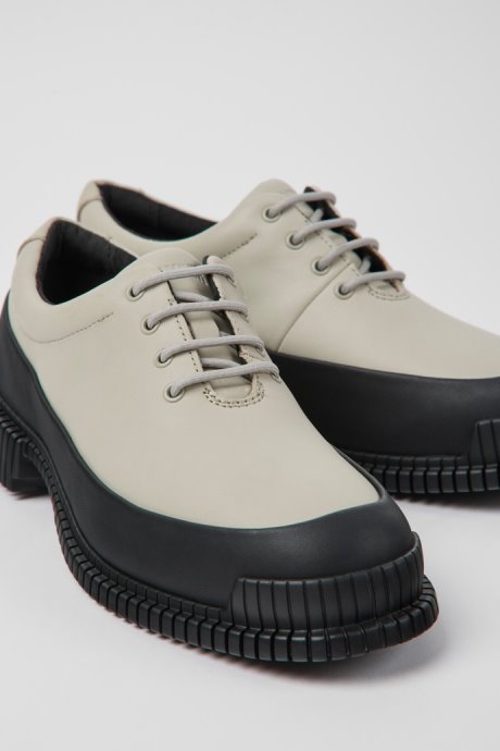 Pix Black And Gray Leather Shoes For Women Camper New Arrivals