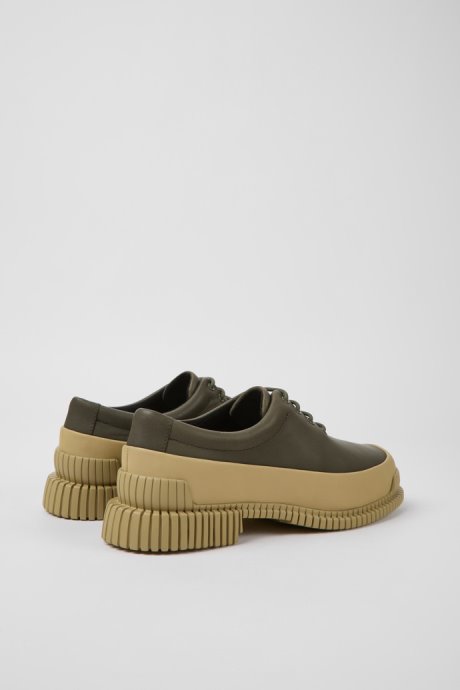 Exclusive Camper Pix Green And Beige Leather Shoes For Women