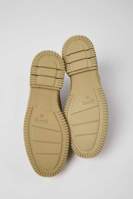 Exclusive Camper Pix Green And Beige Leather Shoes For Women