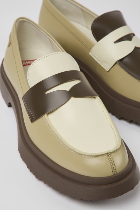 Twins Multicolored Leather Loafers For Women Camper New Arrivals