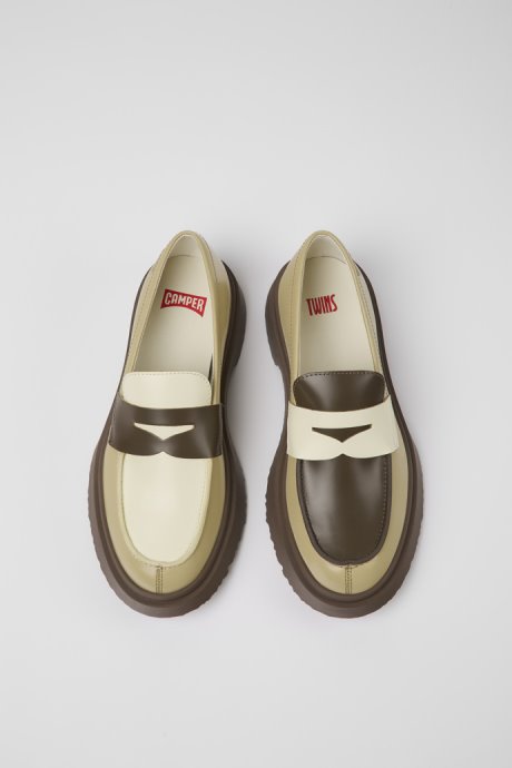 Twins Multicolored Leather Loafers For Women Camper New Arrivals
