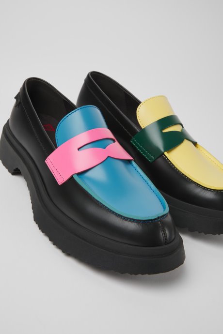 Exclusive Camper Twins Multicolored Leather Loafers For Women