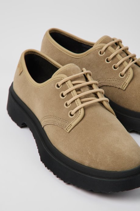 Design Walden Beige Nubuck Shoes For Women Camper