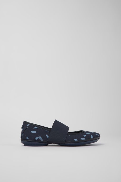 Design Right Multicolored Nubuck And Leather Ballerinas For Women Camper