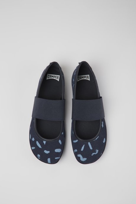 Design Right Multicolored Nubuck And Leather Ballerinas For Women Camper