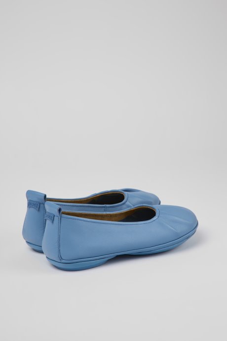 Camper Design Right Blue Leather Ballerinas For Women