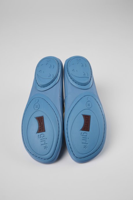 Camper Design Right Blue Leather Ballerinas For Women