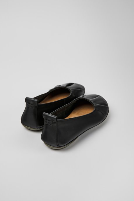Design Right Black Leather Ballerinas For Women Camper