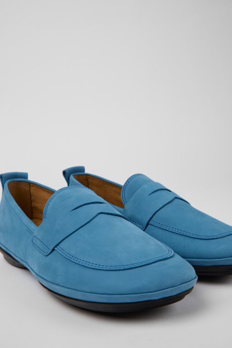 Design Right Blue Nubuck Shoes For Women Camper