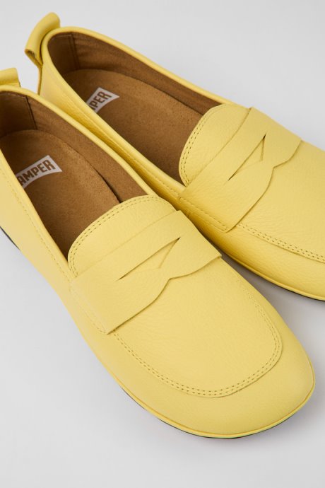 Right Yellow Leather Shoes For Women Camper New Arrivals