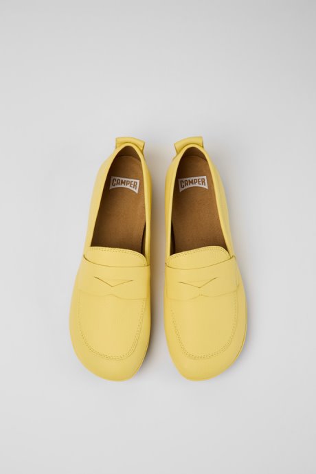 Right Yellow Leather Shoes For Women Camper New Arrivals