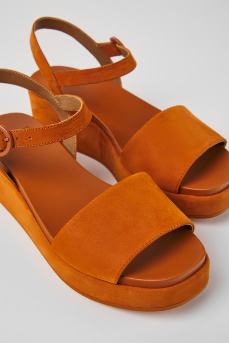 Misia Brown Nubuck Sandals For Women Exclusive Camper